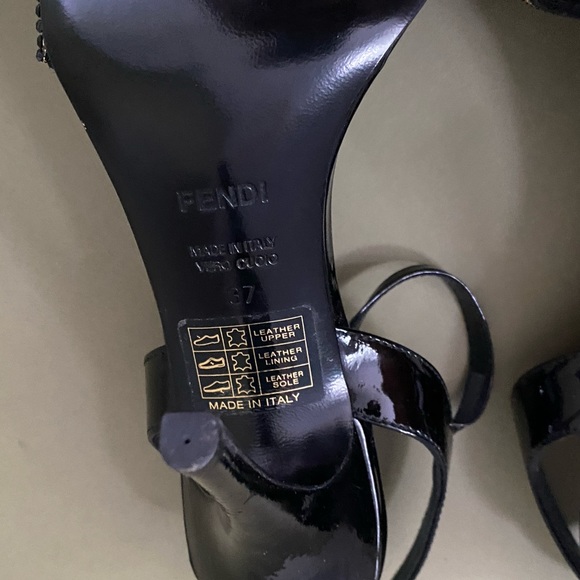 Fendi Swarovski Open Toe Heels Italy Size 37 - Picture 10 of 12